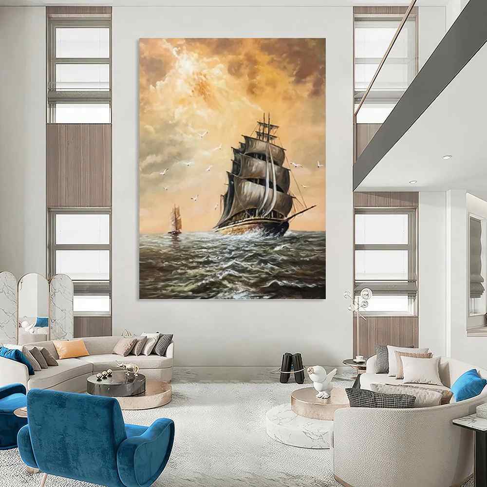 Living Original Artist Sea Coastal Canvas Wall Art 0D6RP